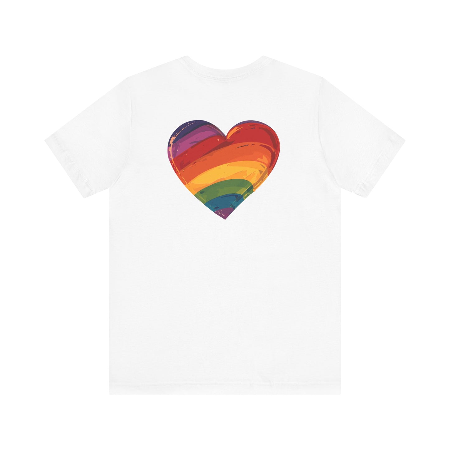 Cartoon Rainbow Heart - Heart - Side Print - Unisex T-Shirt - T-Shirt - The Lucky Wombat