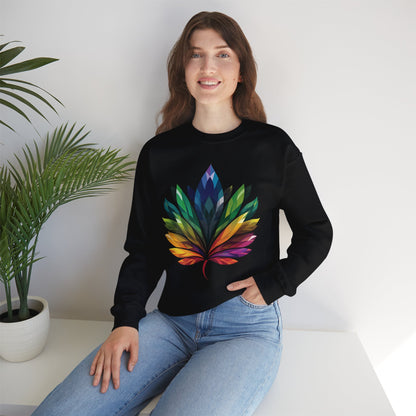 Rainbow - Coloured Leaf Unisex Sweatshirt - Sweatshirt - The Lucky Wombat