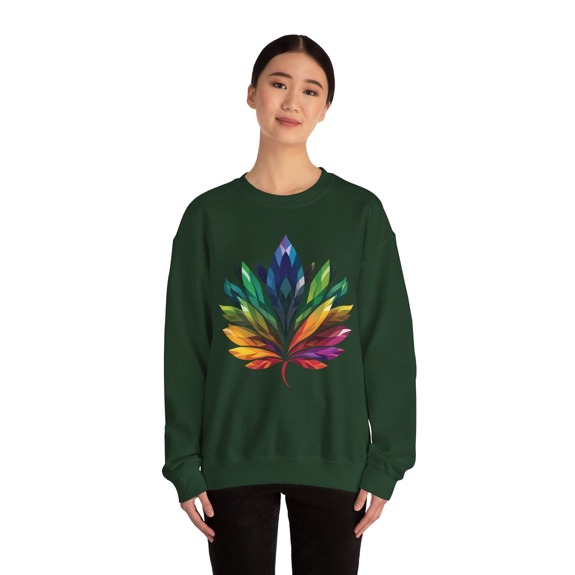 Rainbow - Coloured Leaf Unisex Sweatshirt - Sweatshirt - The Lucky Wombat