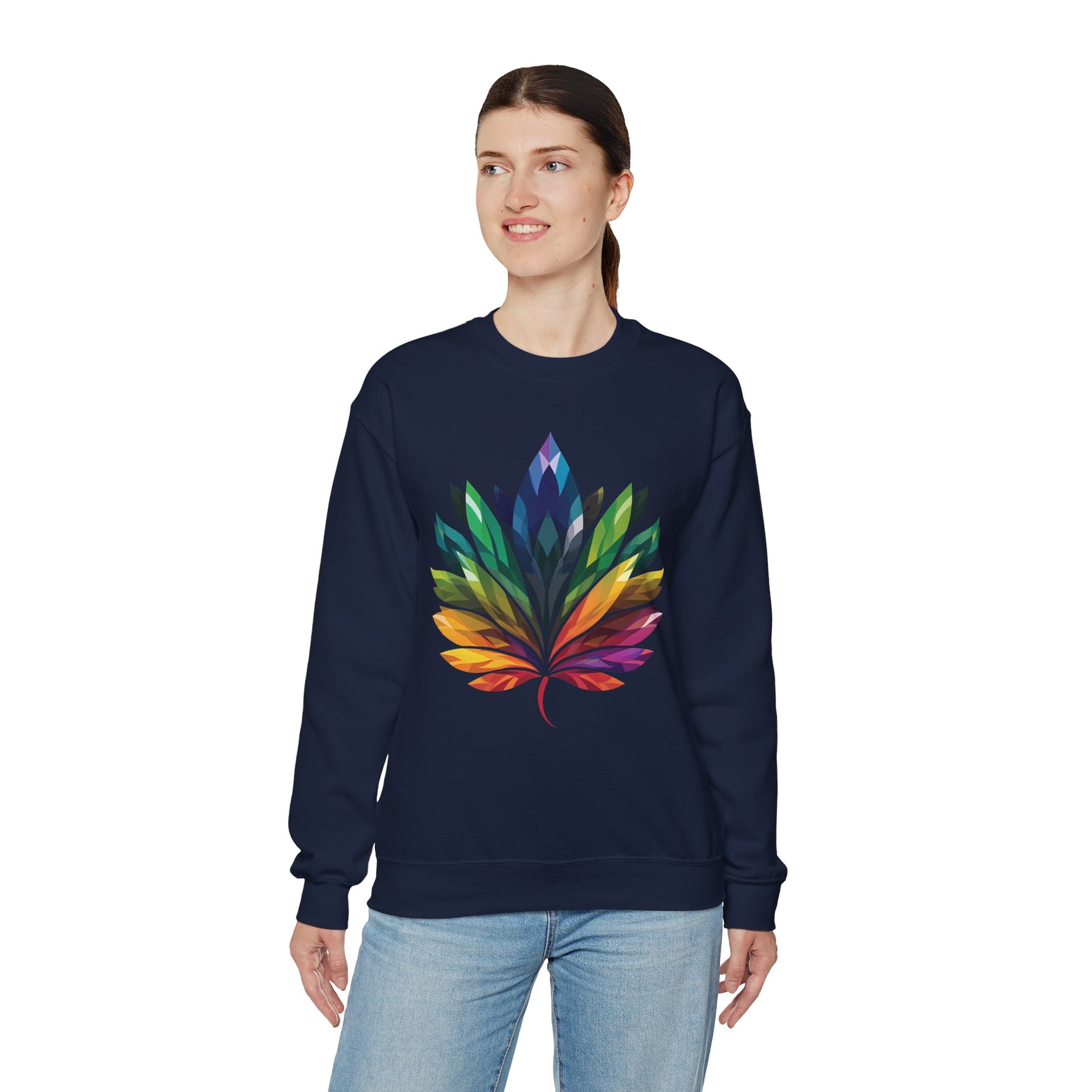 Rainbow - Coloured Leaf Unisex Sweatshirt - Sweatshirt - The Lucky Wombat