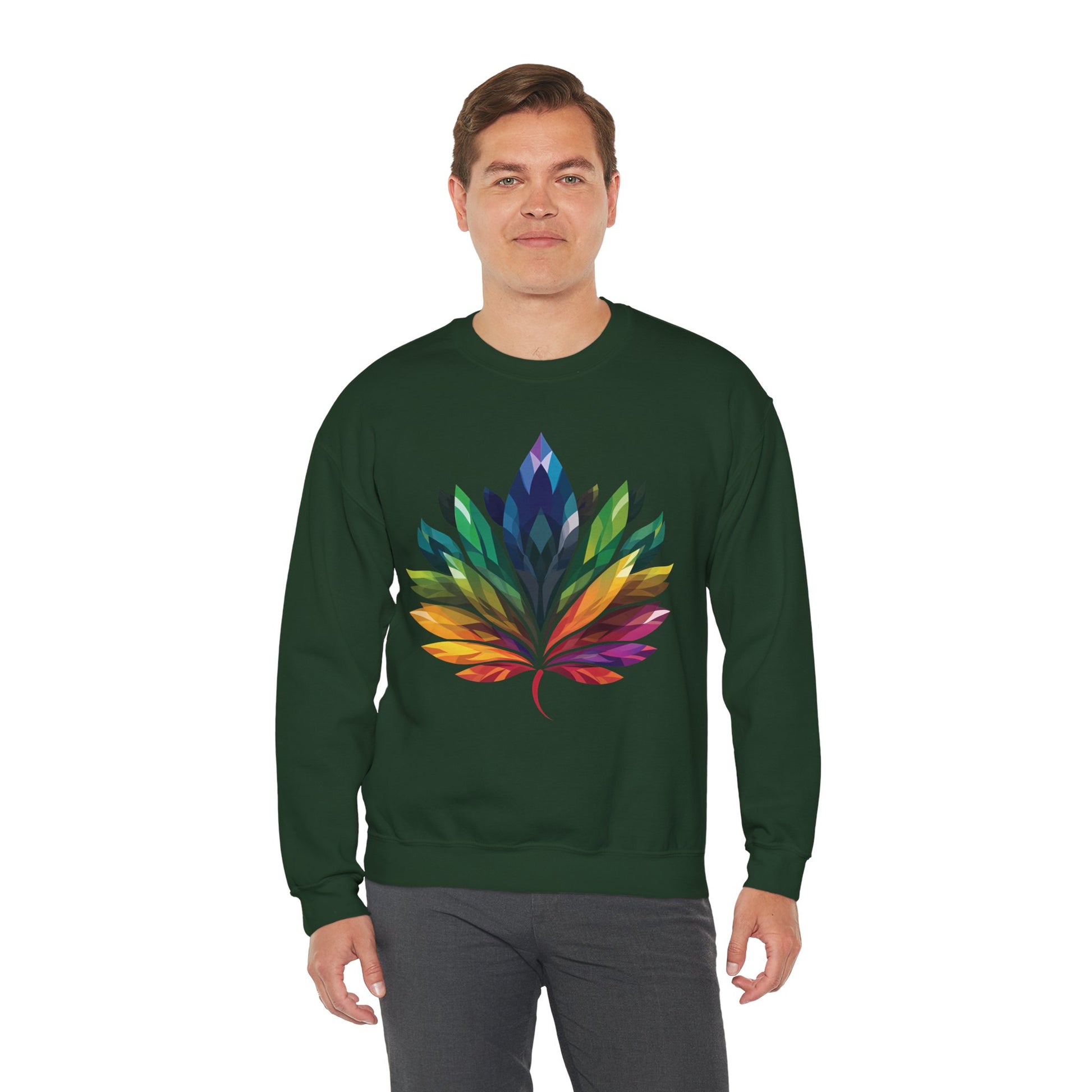 Rainbow - Coloured Leaf Unisex Sweatshirt - Sweatshirt - The Lucky Wombat