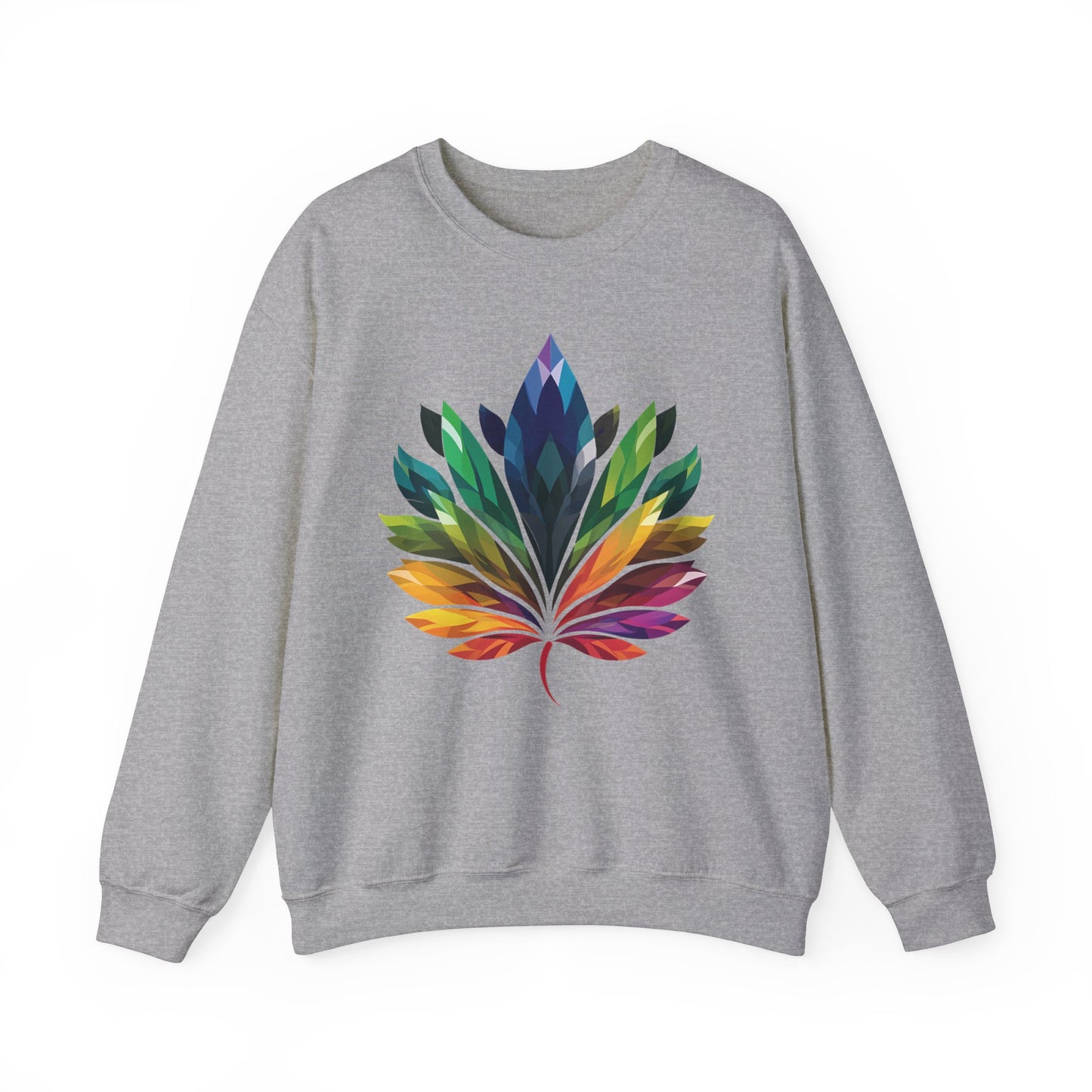 Rainbow - Coloured Leaf Unisex Sweatshirt - Sweatshirt - The Lucky Wombat