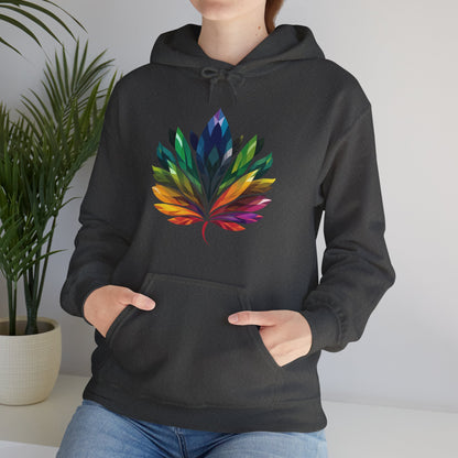 Rainbow - Coloured Leaf - Unisex Hoodie - Hoodie - The Lucky Wombat