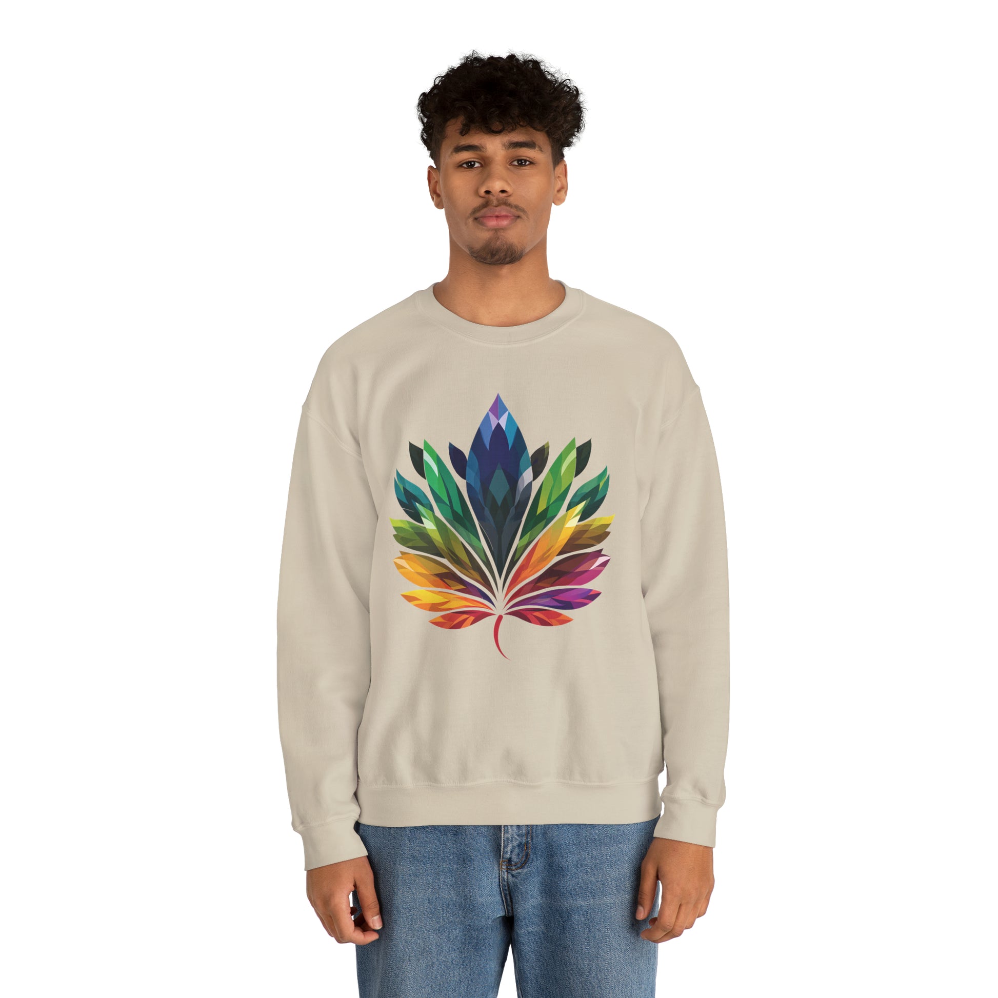 Rainbow - Coloured Leaf Unisex Sweatshirt - Sweatshirt - The Lucky Wombat