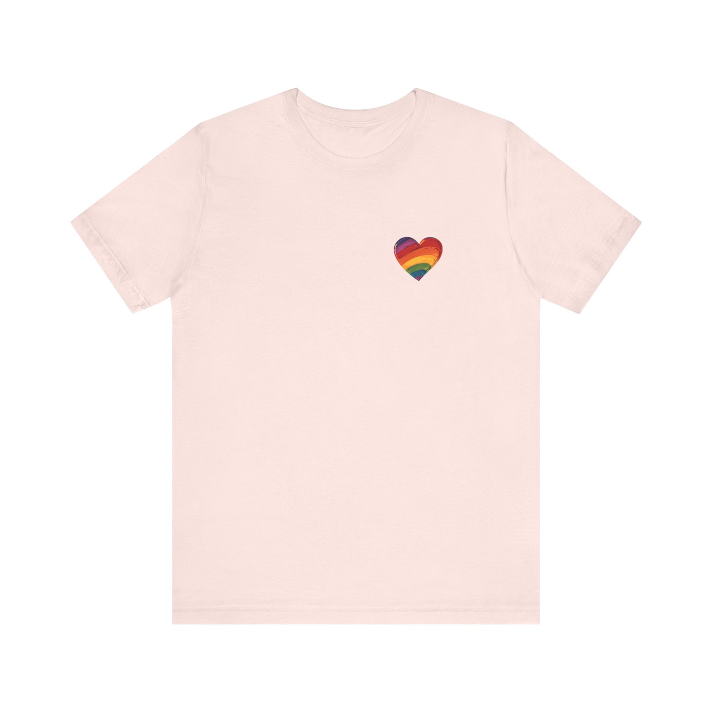 Cartoon Rainbow Heart - Heart - Side Print - Unisex T-Shirt - T-Shirt - The Lucky Wombat