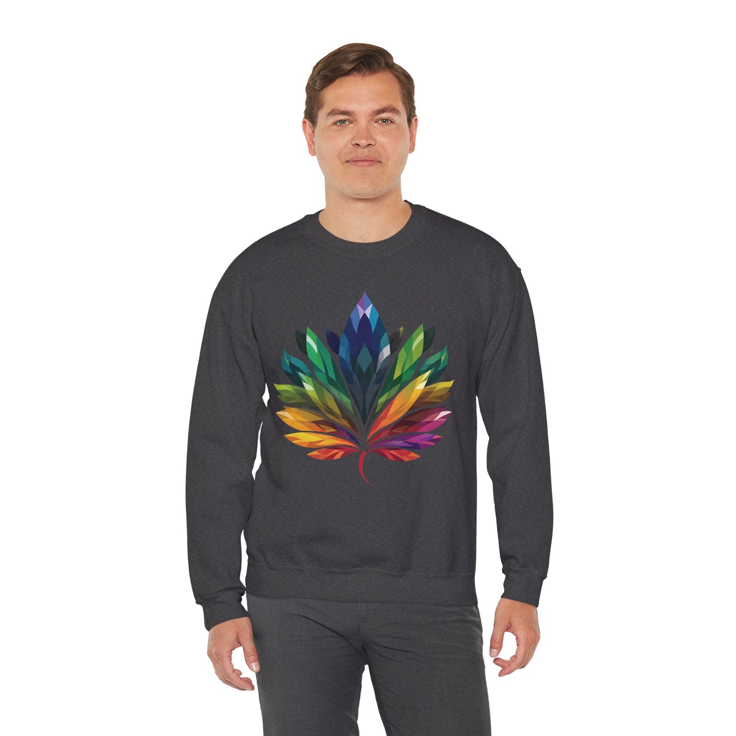 Rainbow - Coloured Leaf Unisex Sweatshirt - Sweatshirt - The Lucky Wombat