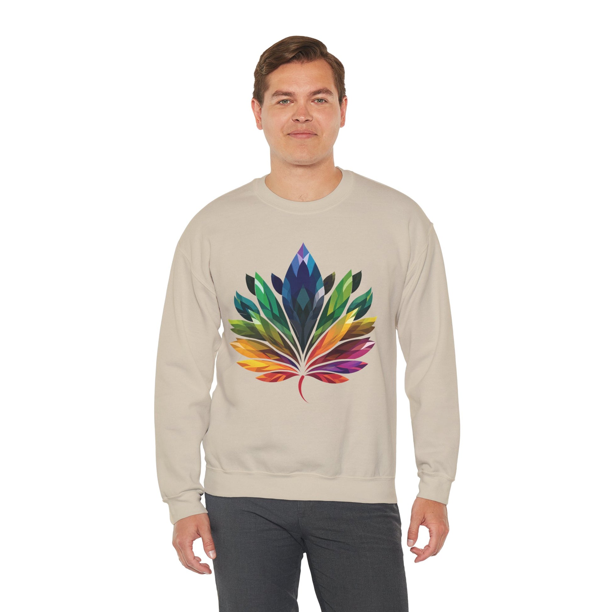 Rainbow - Coloured Leaf Unisex Sweatshirt - Sweatshirt - The Lucky Wombat