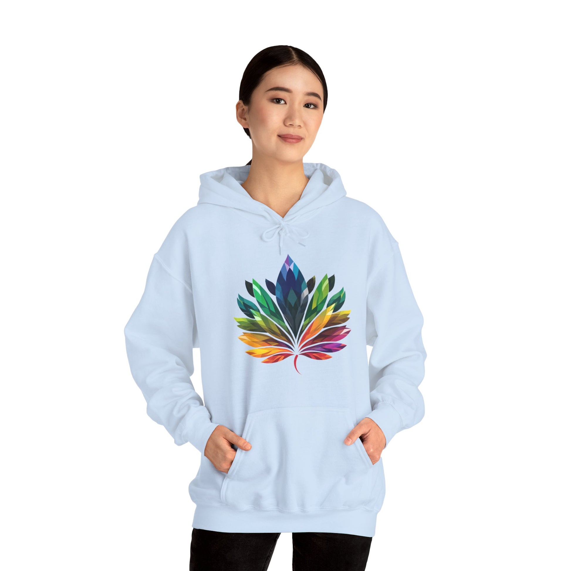 Rainbow - Coloured Leaf - Unisex Hoodie - Hoodie - The Lucky Wombat