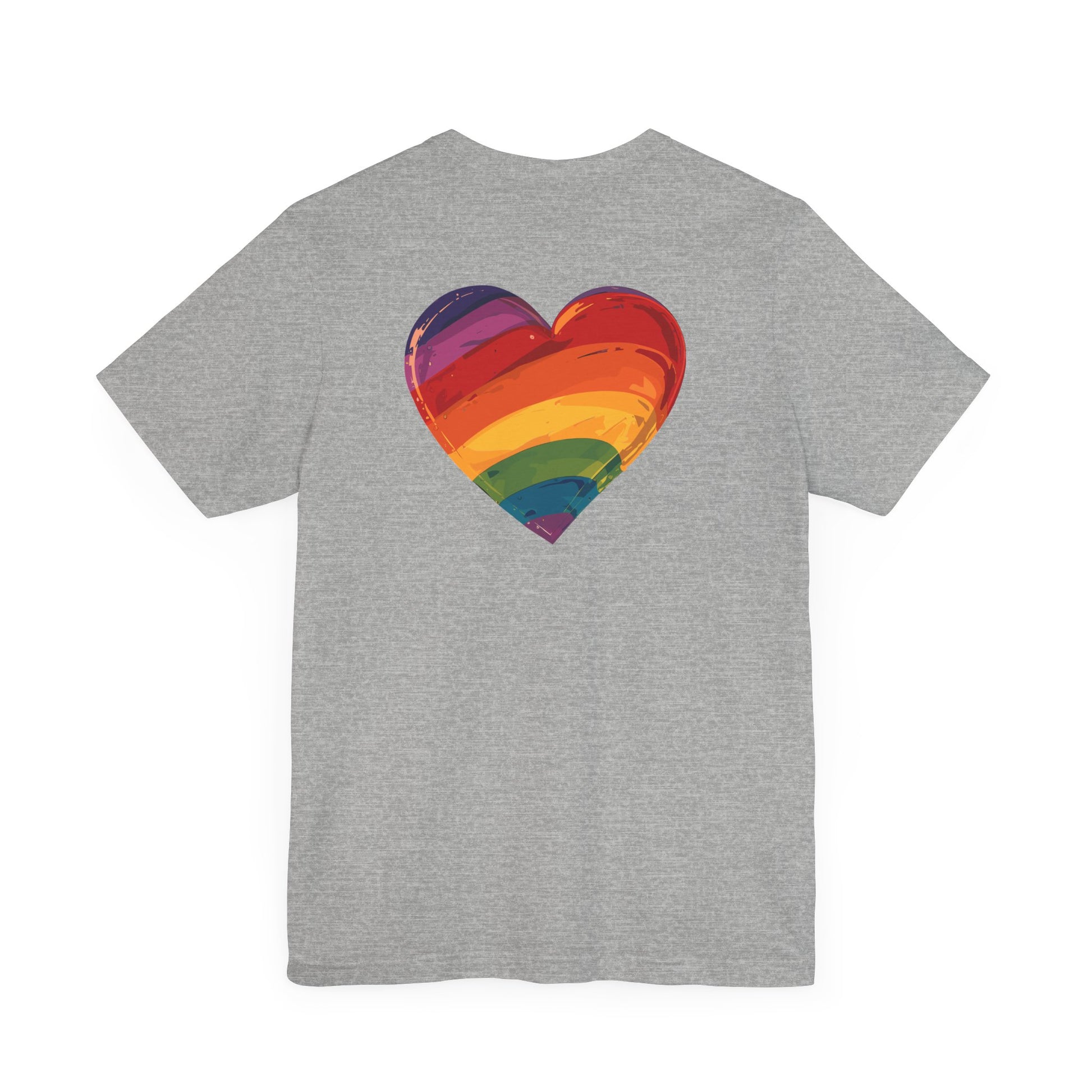 Cartoon Rainbow Heart - Heart - Side Print - Unisex T-Shirt - T-Shirt - The Lucky Wombat