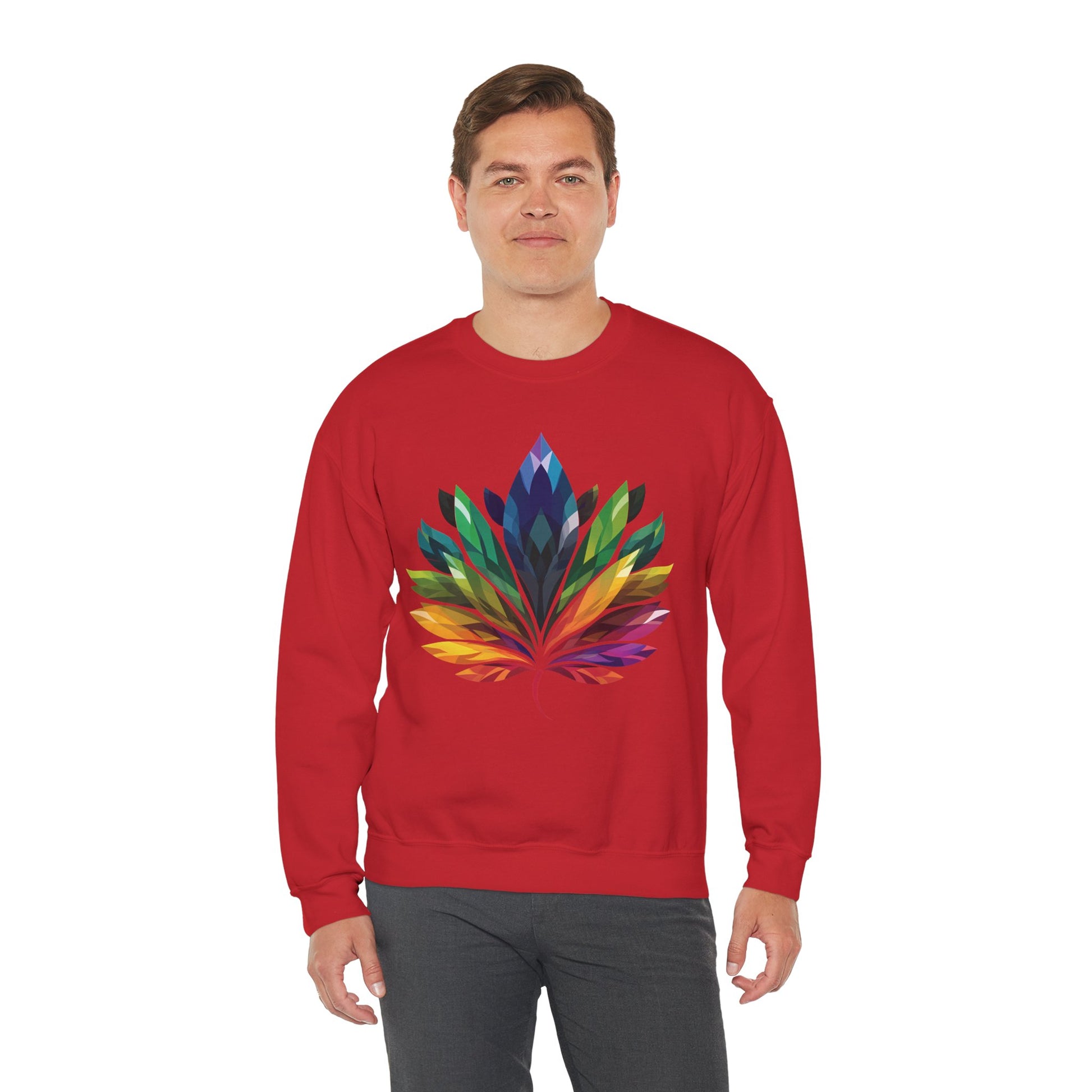 Rainbow - Coloured Leaf Unisex Sweatshirt - Sweatshirt - The Lucky Wombat