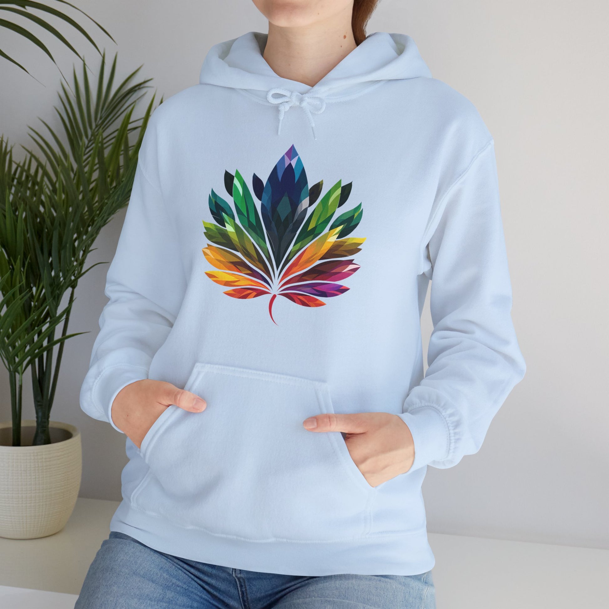 Rainbow - Coloured Leaf - Unisex Hoodie - Hoodie - The Lucky Wombat