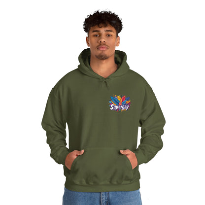 Supergay | heart - side print - Unisex Hoodie - Hoodie - The Lucky Wombat