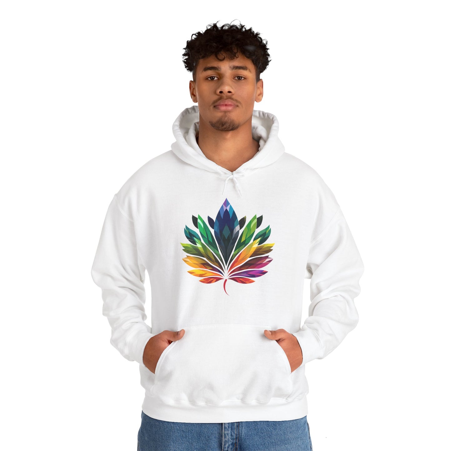 Rainbow - Coloured Leaf - Unisex Hoodie - Hoodie - The Lucky Wombat