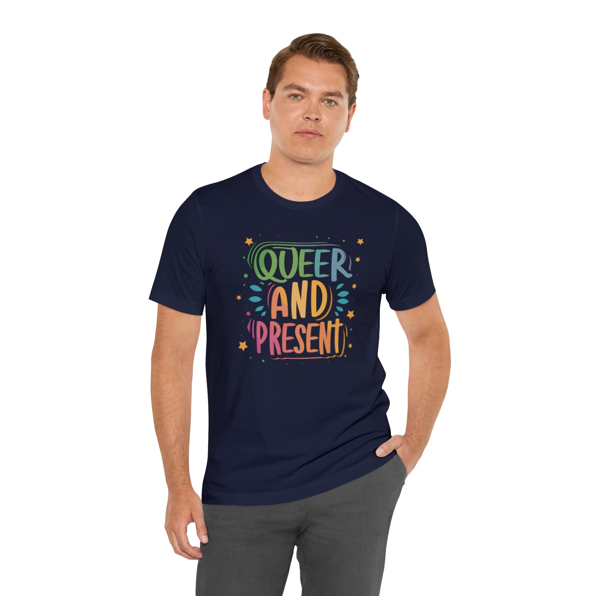 Queer and Present - Unisex T-shirt - T-Shirt - The Lucky Wombat