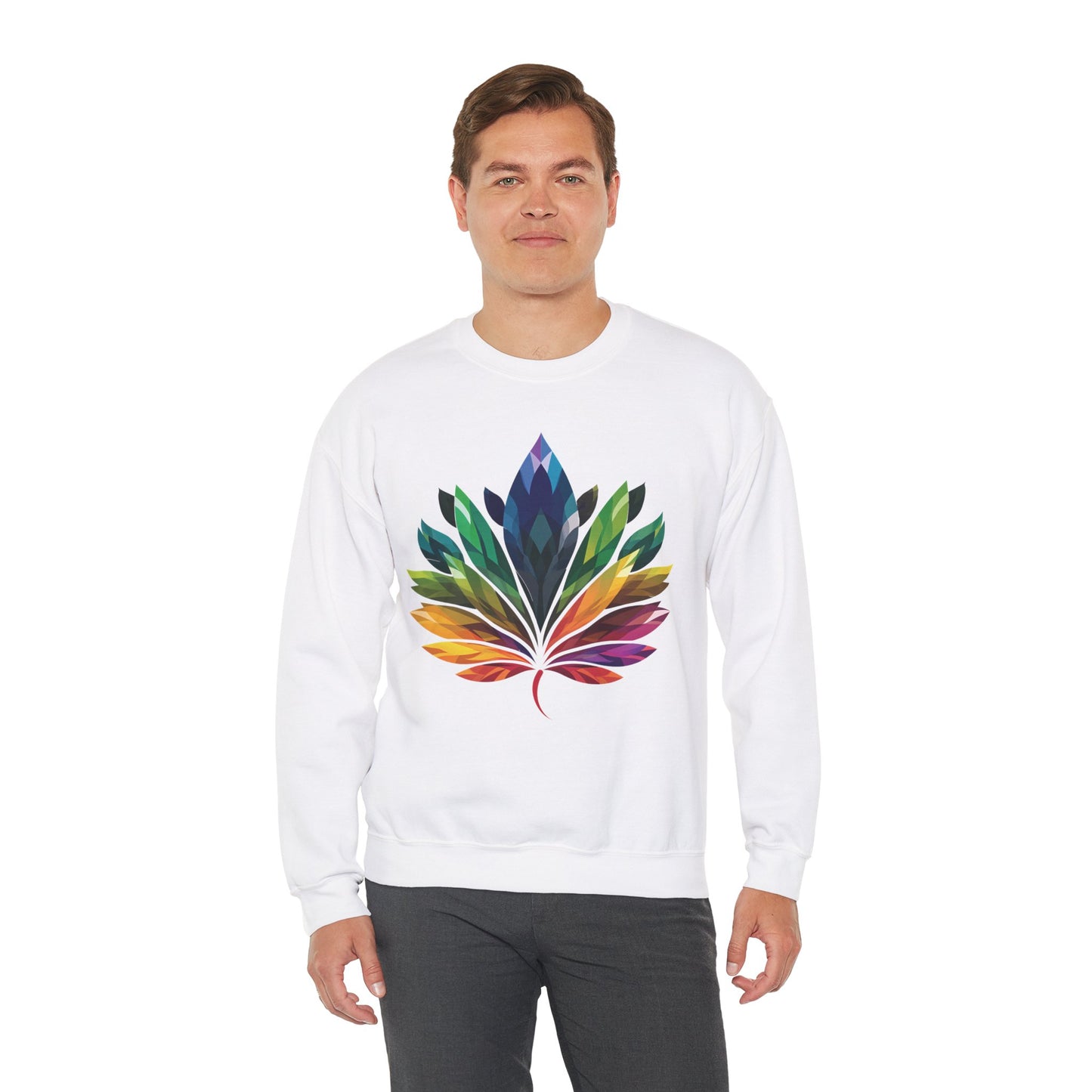 Rainbow - Coloured Leaf Unisex Sweatshirt - Sweatshirt - The Lucky Wombat