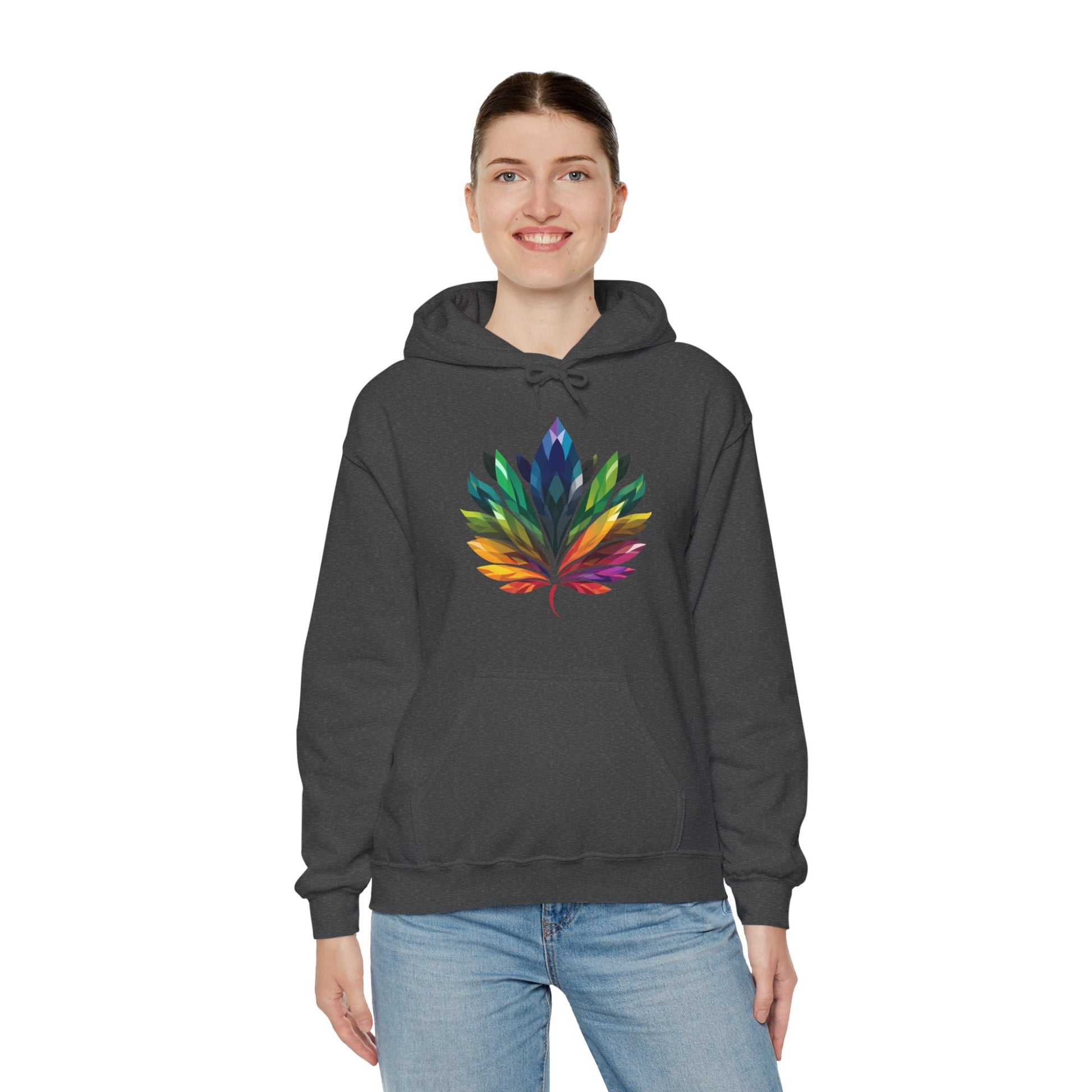 Rainbow - Coloured Leaf - Unisex Hoodie - Hoodie - The Lucky Wombat