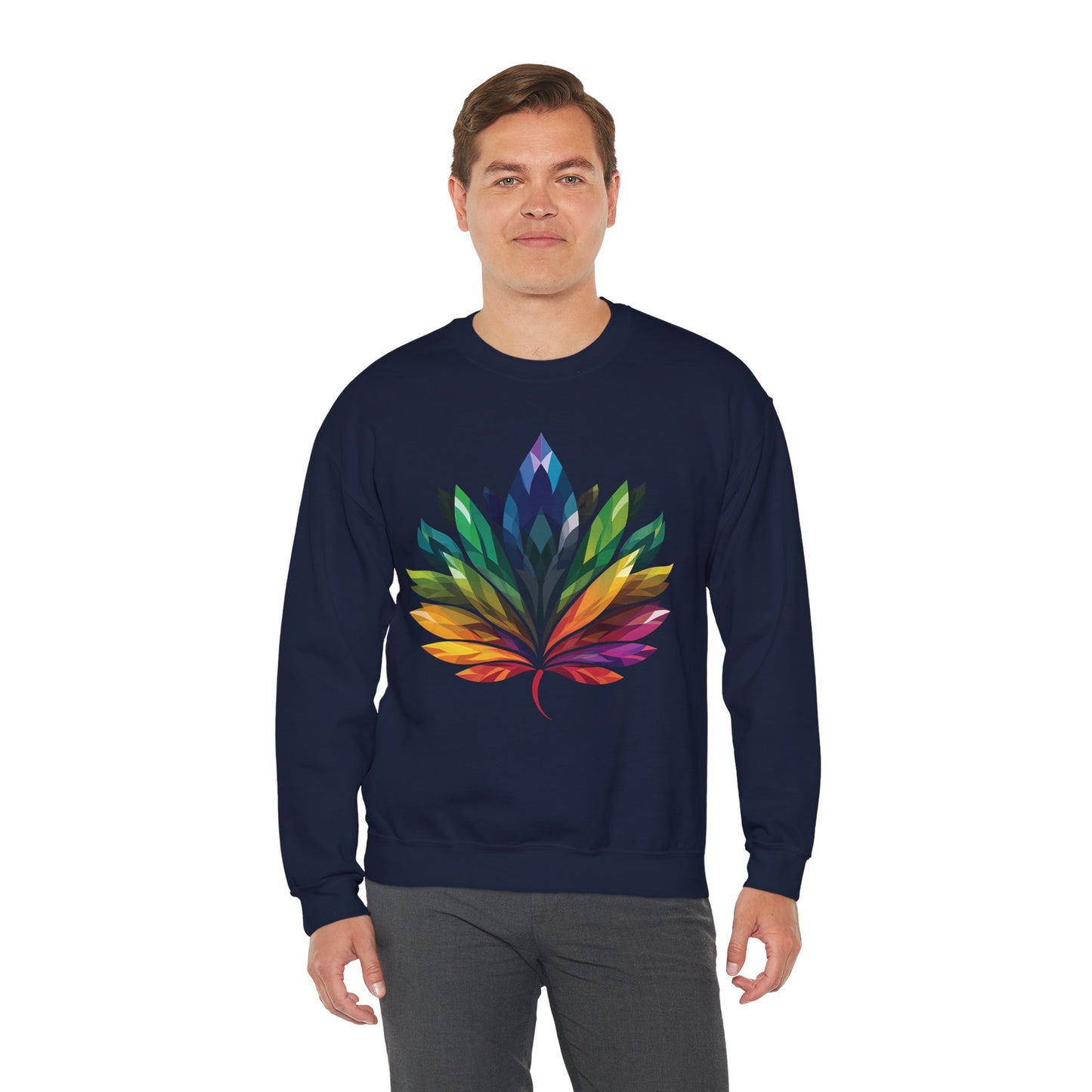 Rainbow - Coloured Leaf Unisex Sweatshirt - Sweatshirt - The Lucky Wombat