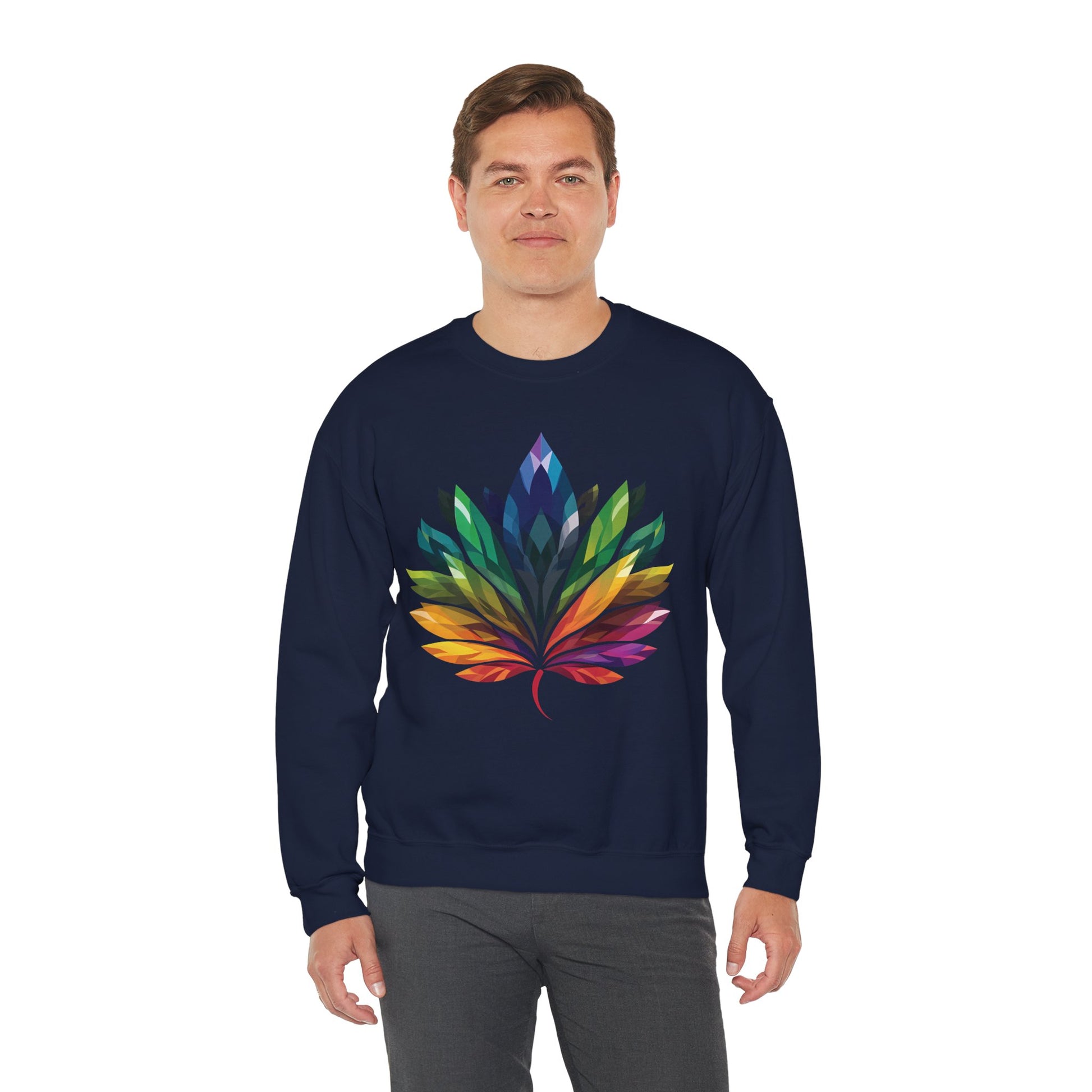 Rainbow - Coloured Leaf Unisex Sweatshirt - Sweatshirt - The Lucky Wombat