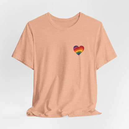 Cartoon Rainbow Heart - Heart - Side Print - Unisex T-Shirt - T-Shirt - The Lucky Wombat