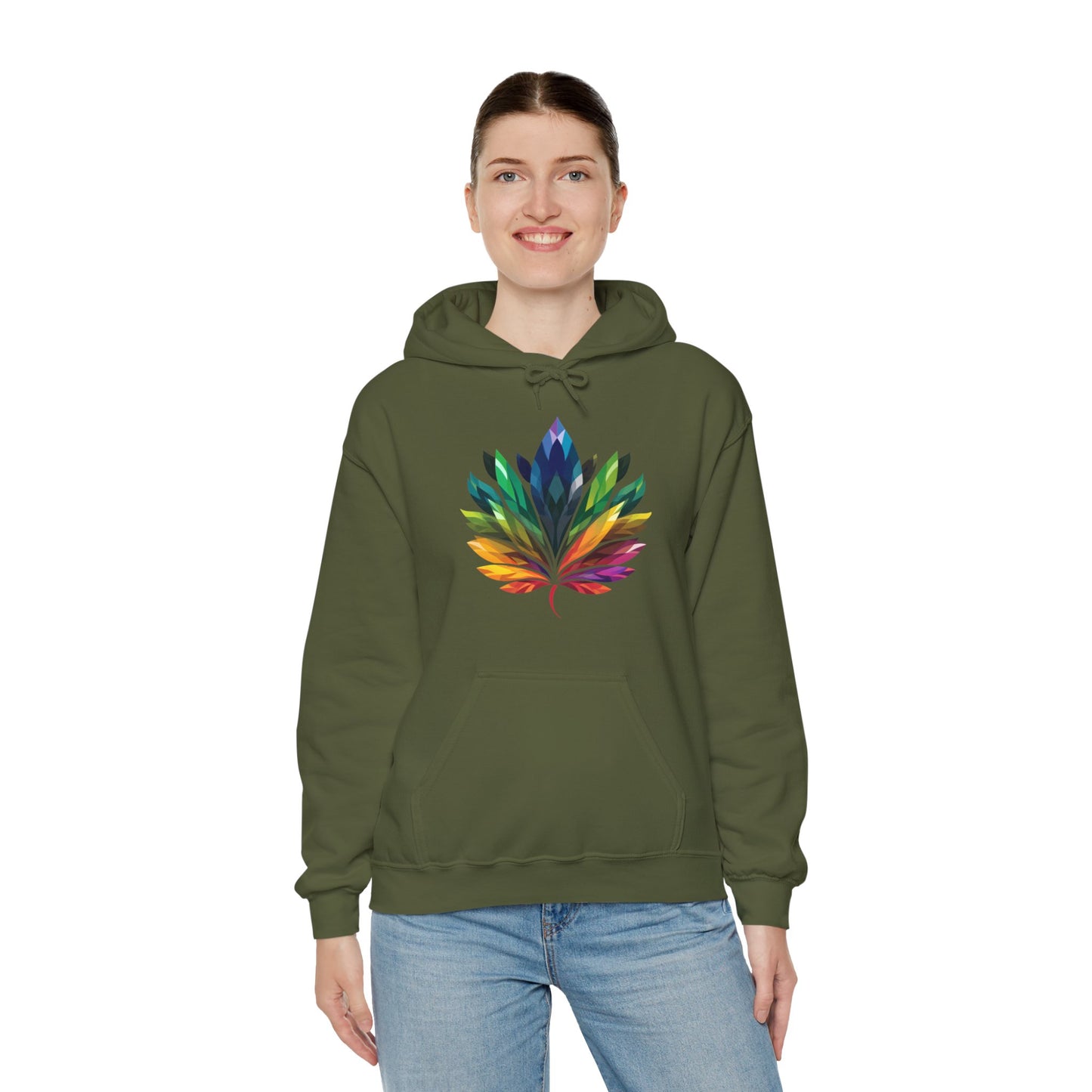 Rainbow - Coloured Leaf - Unisex Hoodie - Hoodie - The Lucky Wombat