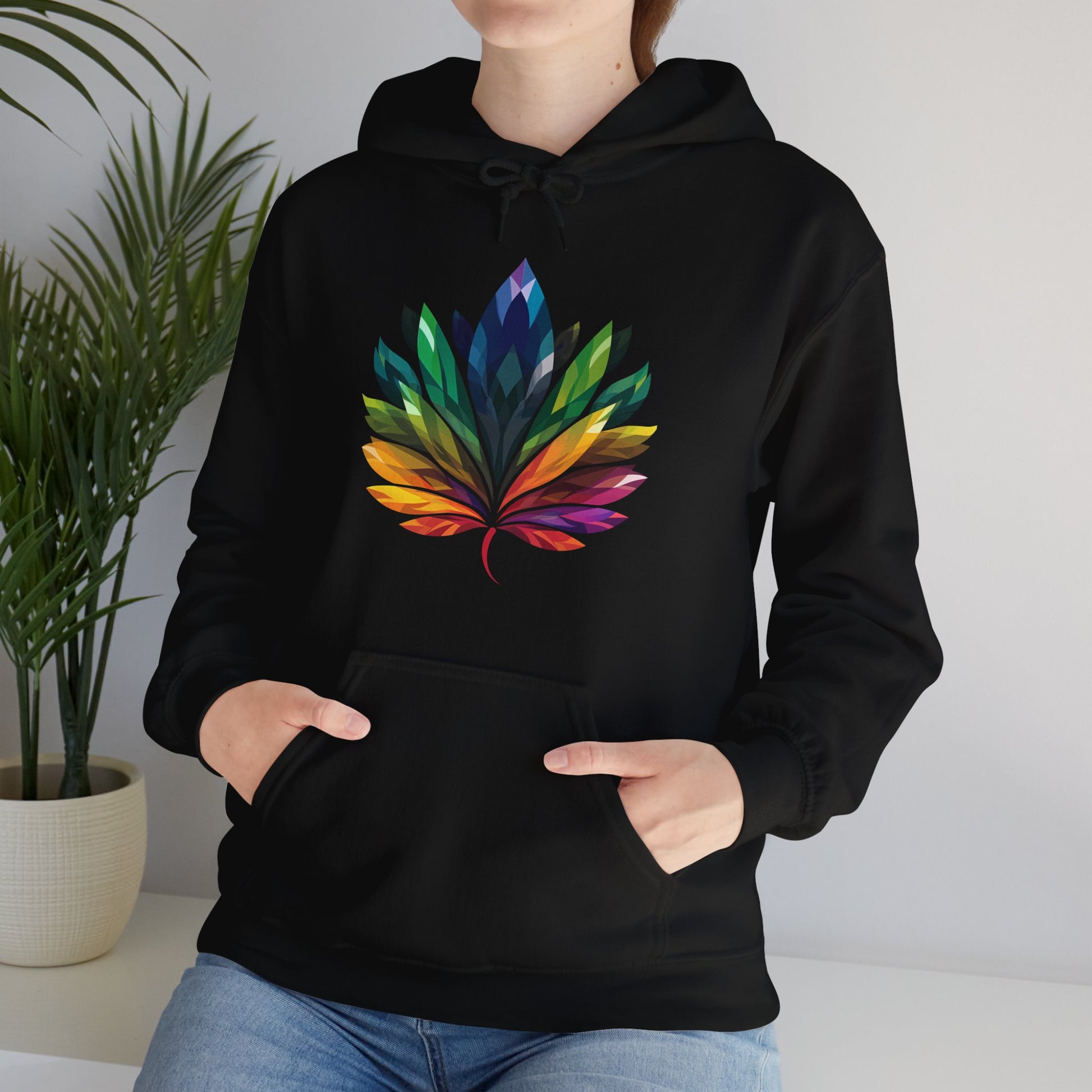 Rainbow - Coloured Leaf - Unisex Hoodie - Hoodie - The Lucky Wombat