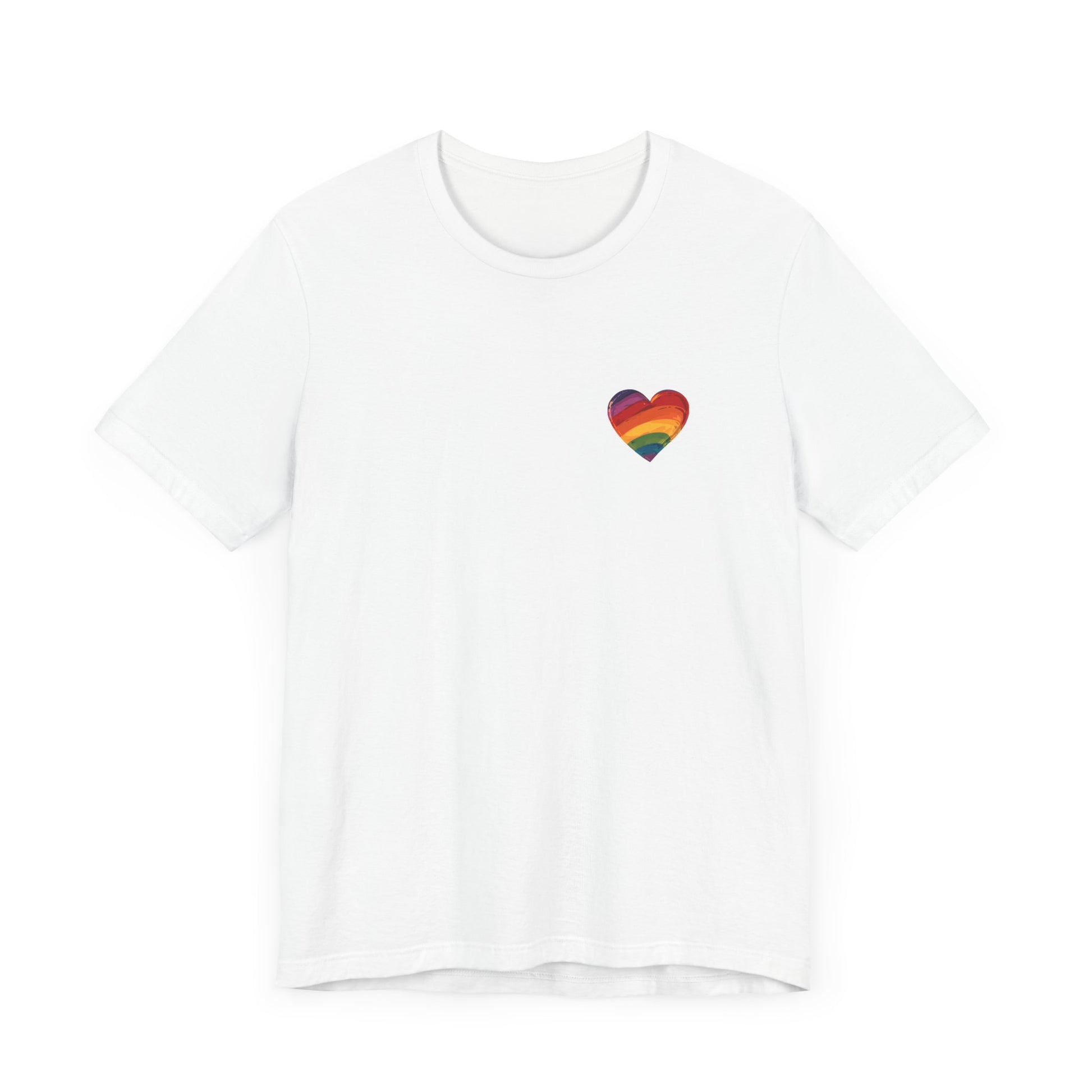 Cartoon Rainbow Heart - Heart - Side Print - Unisex T-Shirt - T-Shirt - The Lucky Wombat