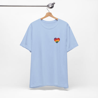 Cartoon Rainbow Heart - Heart - Side Print - Unisex T-Shirt - T-Shirt - The Lucky Wombat