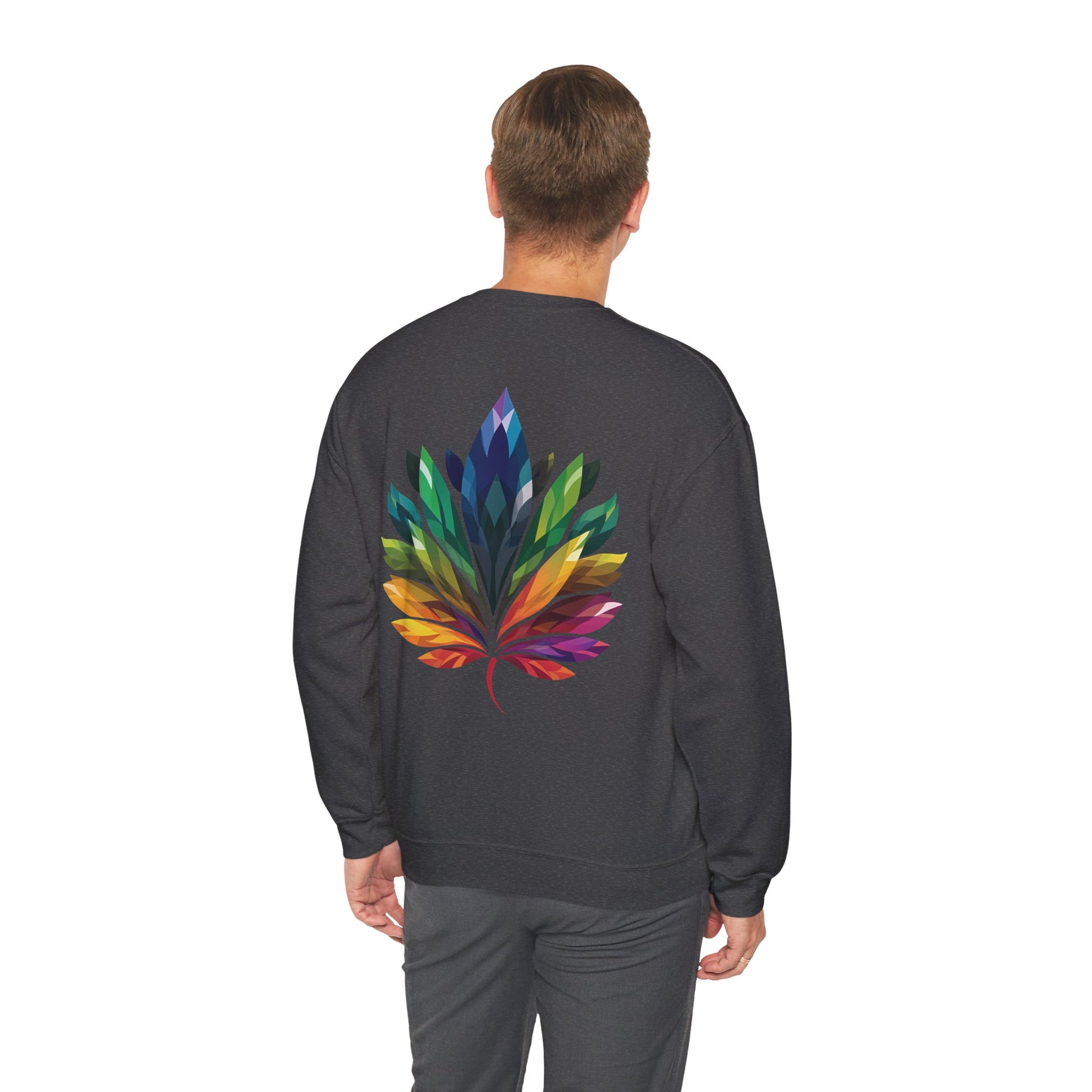 Rainbow - Coloured Leaf Unisex Sweatshirt - Sweatshirt - The Lucky Wombat