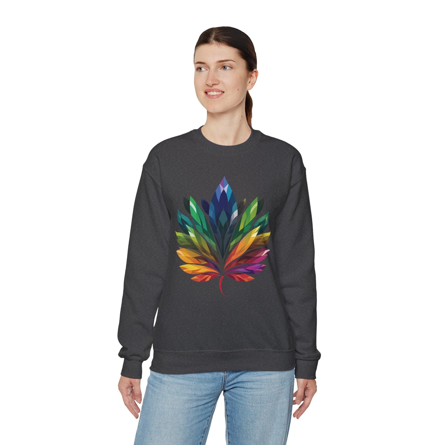 Rainbow - Coloured Leaf Unisex Sweatshirt - Sweatshirt - The Lucky Wombat