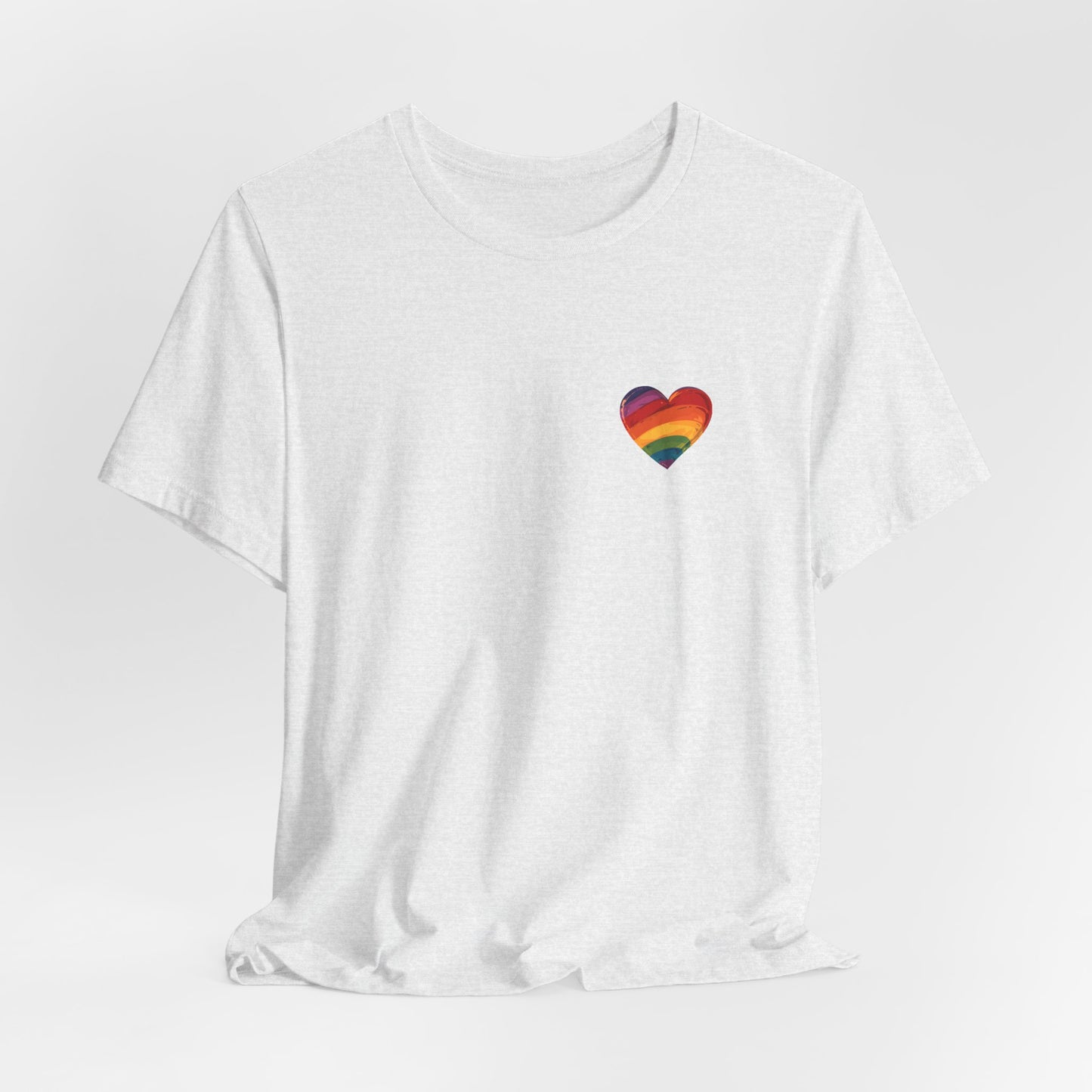 Cartoon Rainbow Heart - Heart - Side Print - Unisex T-Shirt - T-Shirt - The Lucky Wombat