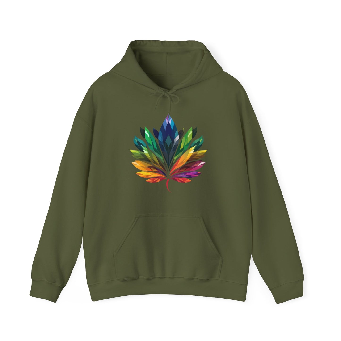 Rainbow - Coloured Leaf - Unisex Hoodie - Hoodie - The Lucky Wombat