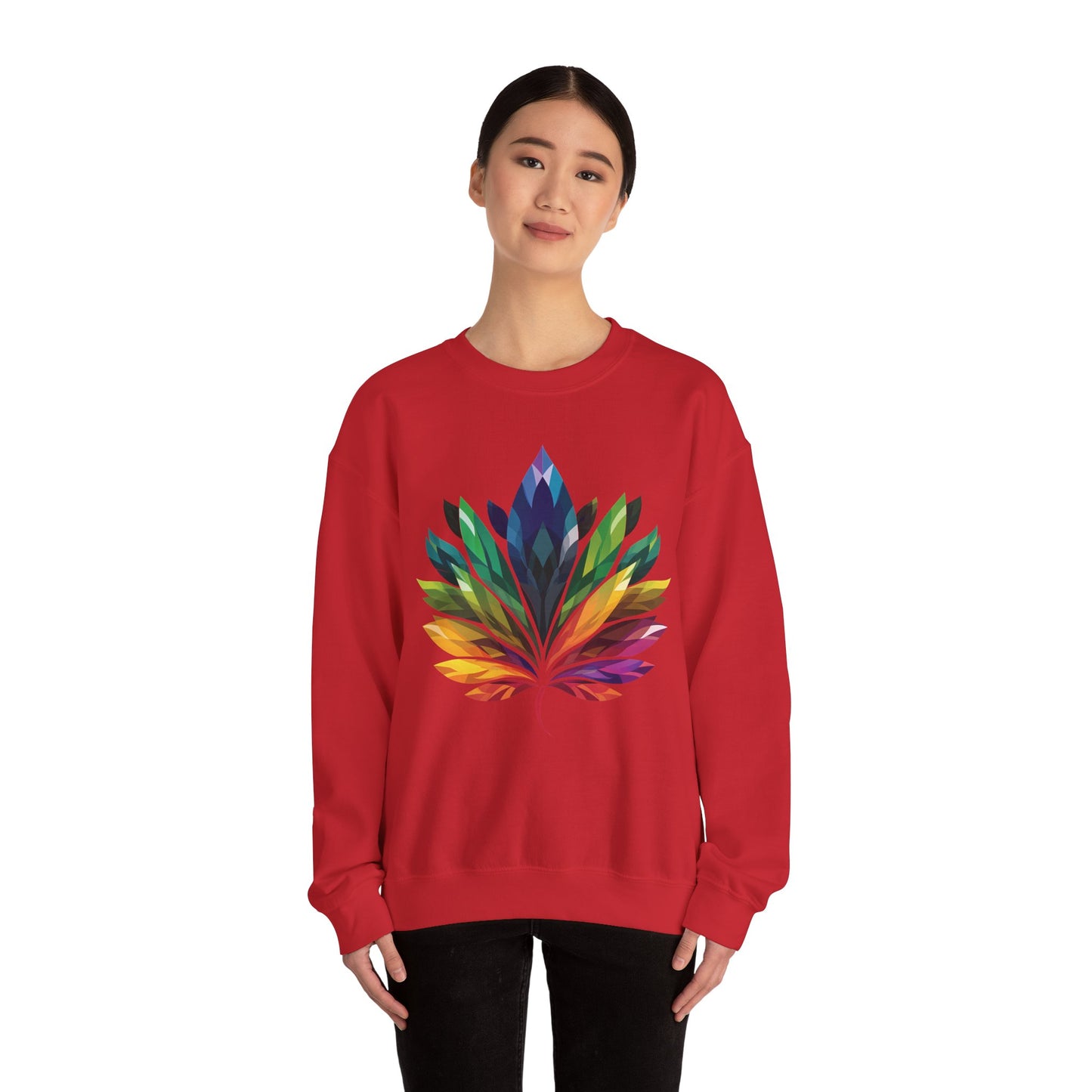 Rainbow - Coloured Leaf Unisex Sweatshirt - Sweatshirt - The Lucky Wombat