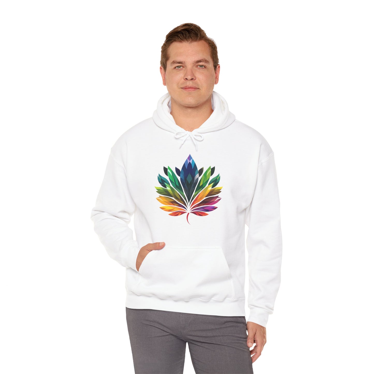 Rainbow - Coloured Leaf - Unisex Hoodie - Hoodie - The Lucky Wombat