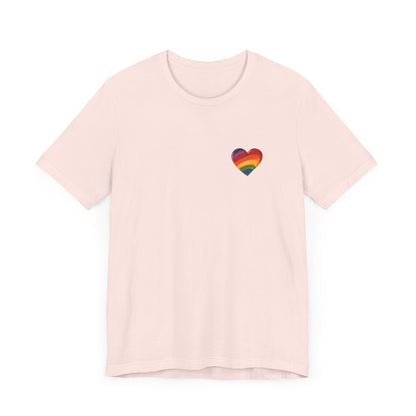 Cartoon Rainbow Heart - Heart - Side Print - Unisex T-Shirt - T-Shirt - The Lucky Wombat