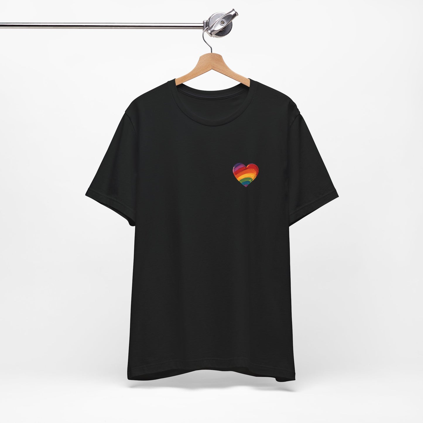 Cartoon Rainbow Heart - Heart - Side Print - Unisex T-Shirt - T-Shirt - The Lucky Wombat