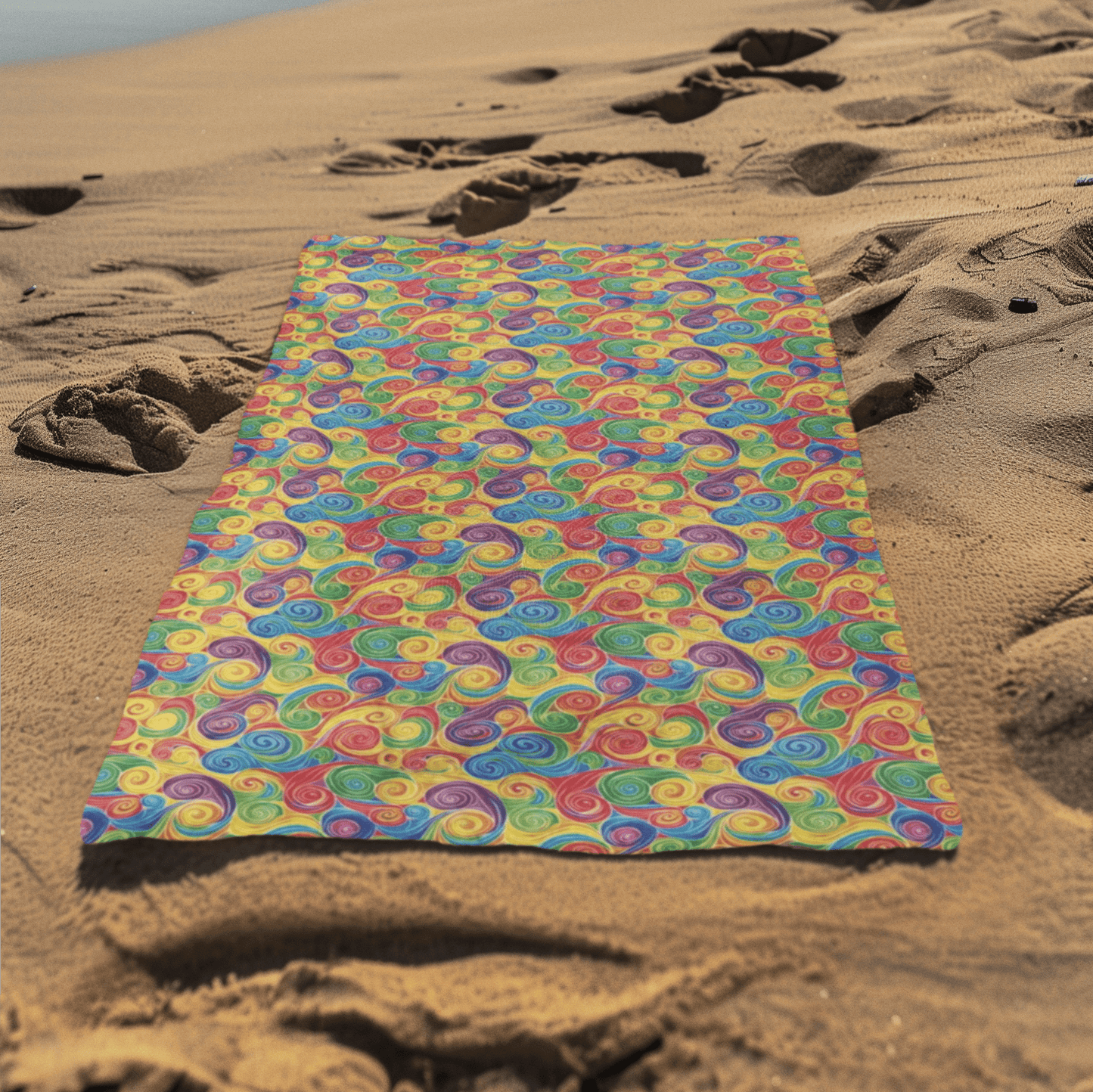 Abstract Waves Beach Towel - Home Decor - The Lucky Wombat