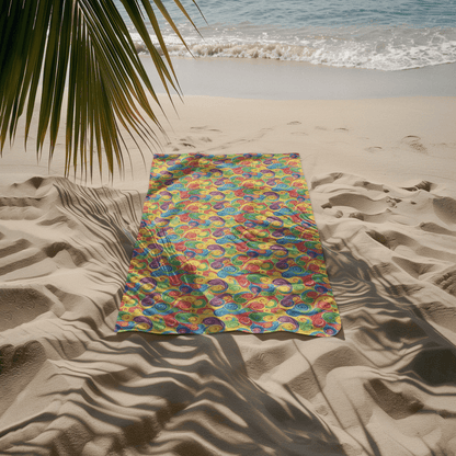 Abstract Waves Beach Towel - Home Decor - The Lucky Wombat