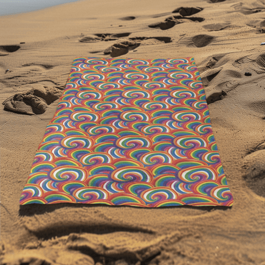 Aquarel Waves Beach Towel - Home Decor - The Lucky Wombat