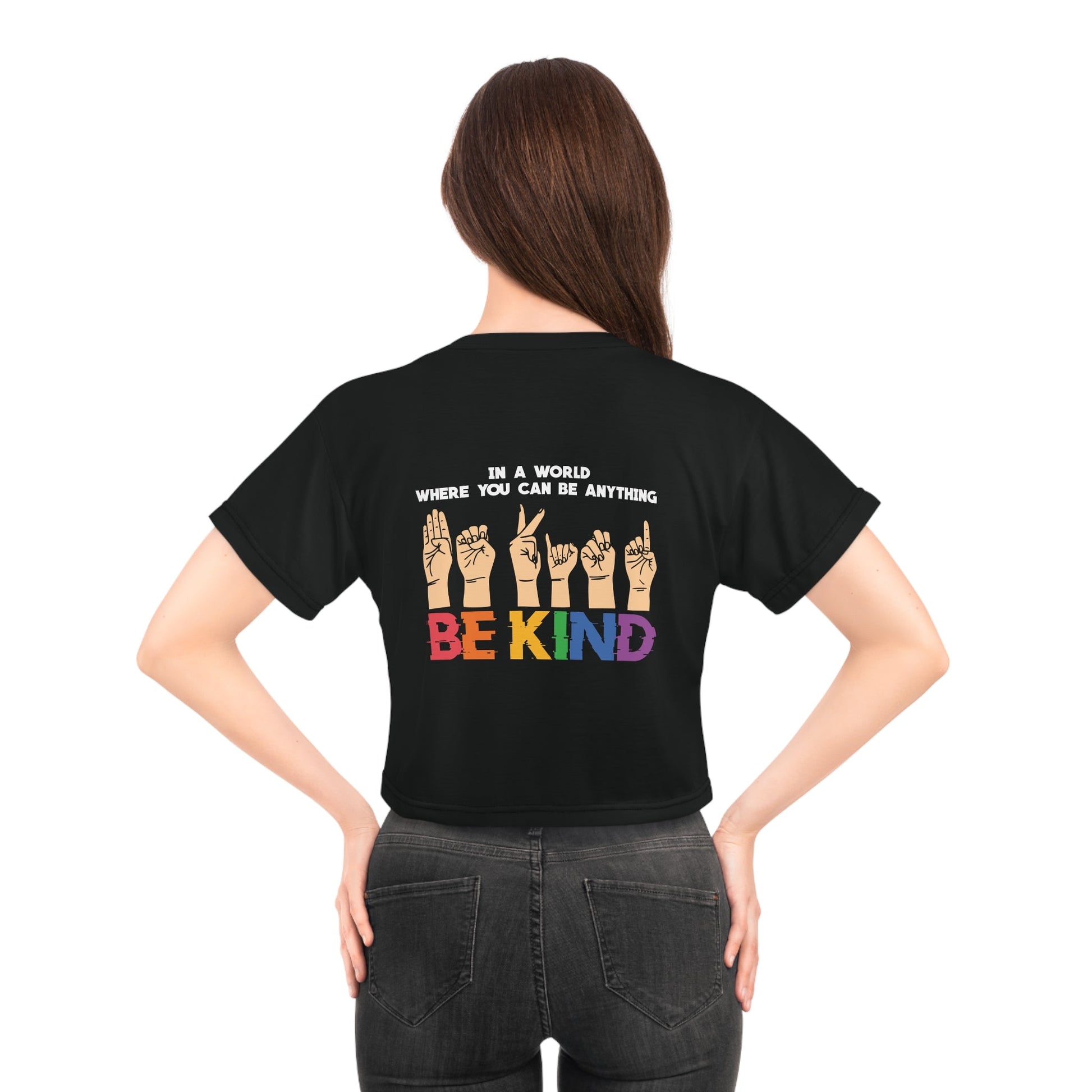 Be Kind Crop Tee - All Over Prints - The Lucky Wombat