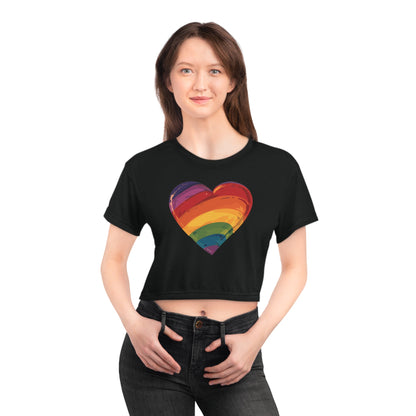 Cartoon Rainbow Heart - Crop Top - All Over Prints - The Lucky Wombat