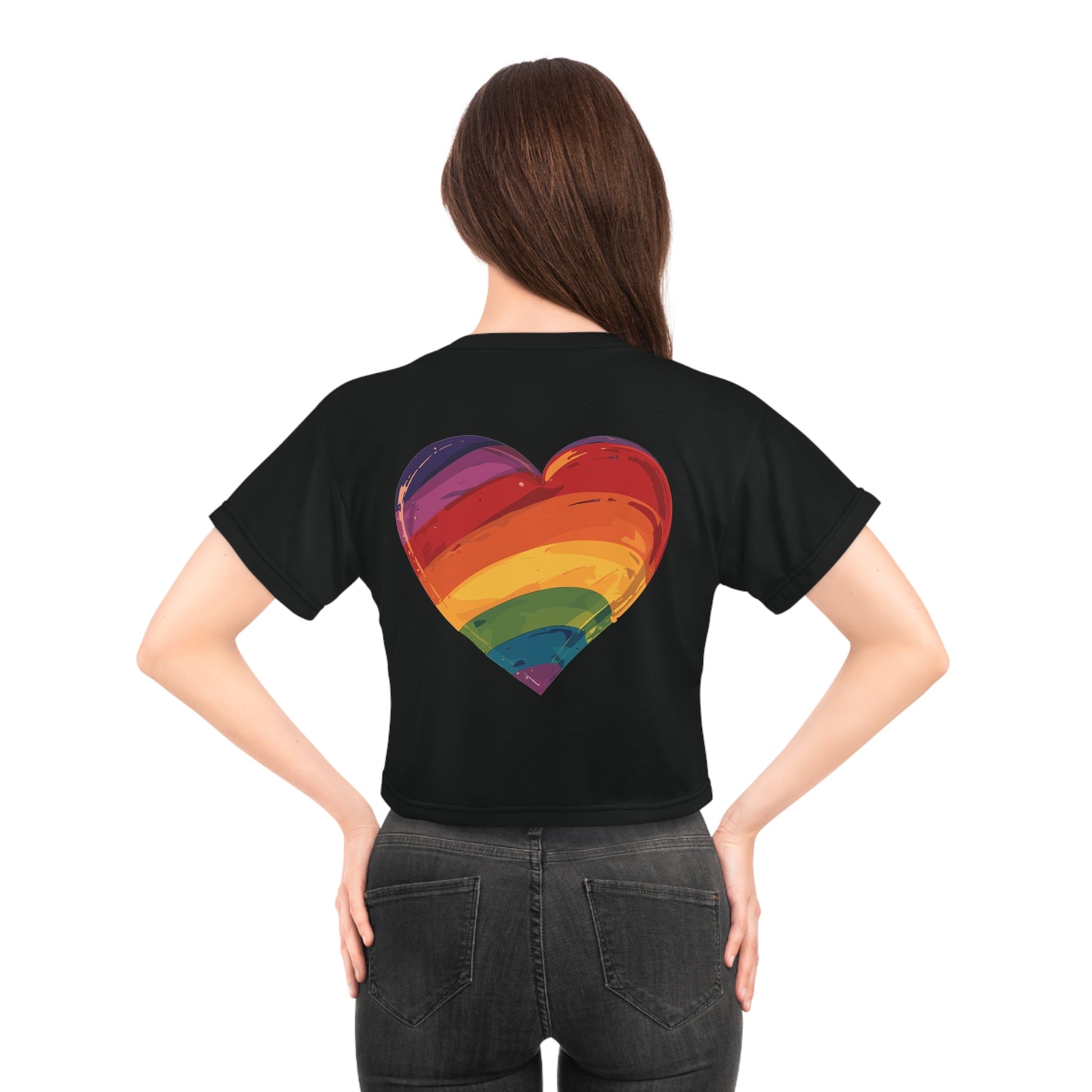 Cartoon Rainbow Heart - Crop Top - All Over Prints - The Lucky Wombat