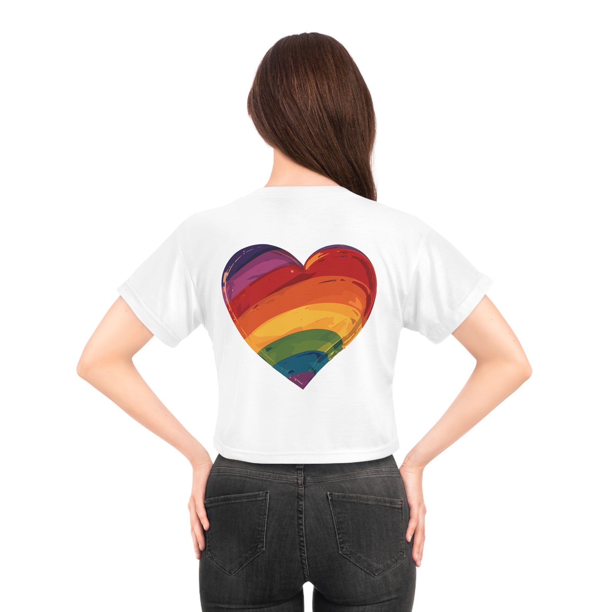 Cartoon Rainbow Heart - Crop Top - All Over Prints - The Lucky Wombat