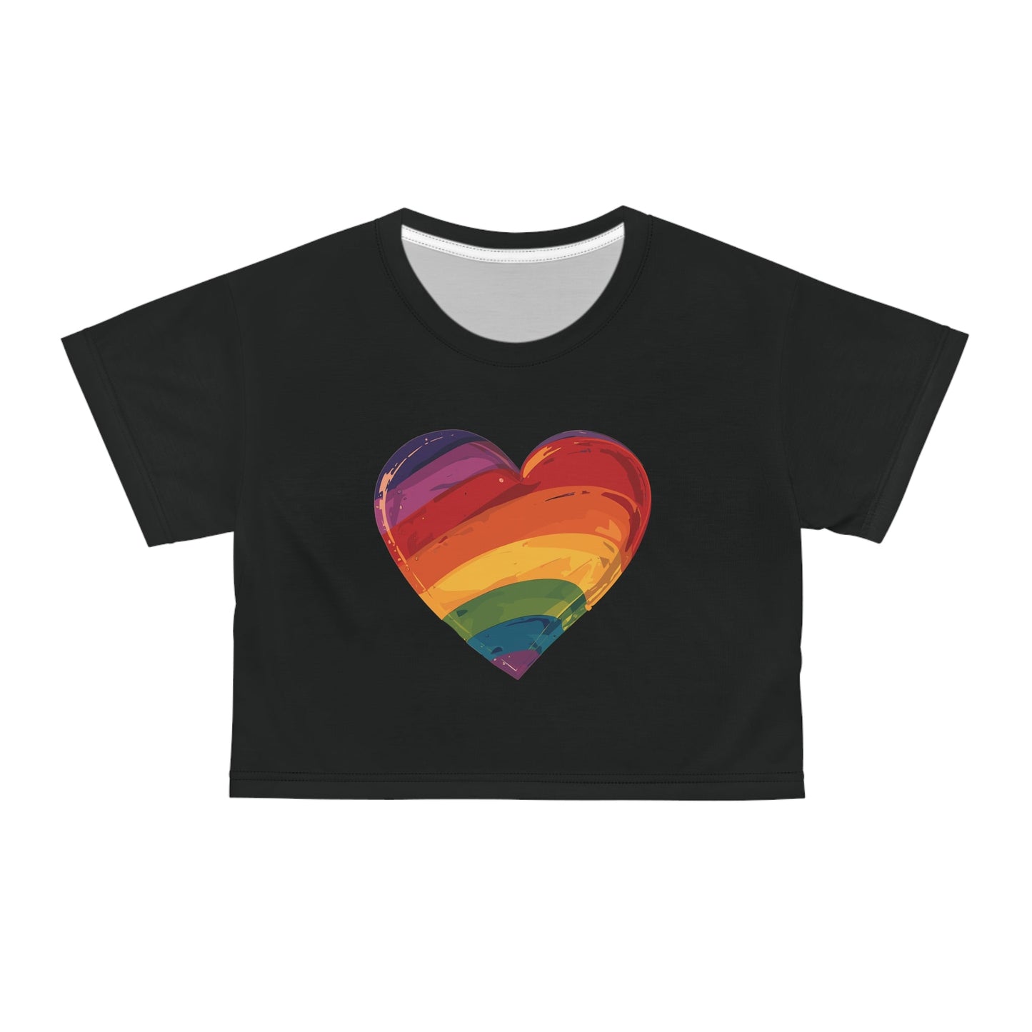 Cartoon Rainbow Heart - Crop Top - All Over Prints - The Lucky Wombat