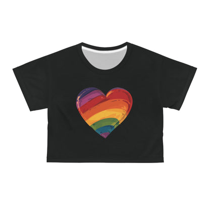 Cartoon Rainbow Heart - Crop Top - All Over Prints - The Lucky Wombat