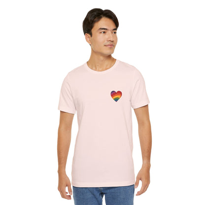 Cartoon Rainbow Heart - Heart - Side Print - Unisex T-Shirt - T-Shirt - The Lucky Wombat