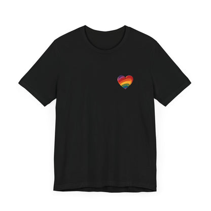 Cartoon Rainbow Heart - Heart - Side Print - Unisex T-Shirt - T-Shirt - The Lucky Wombat