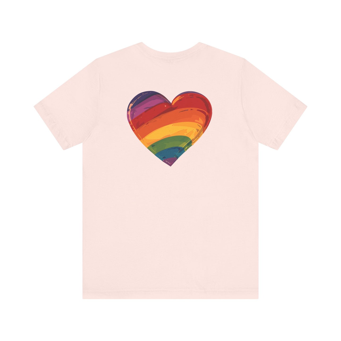 Cartoon Rainbow Heart - Heart - Side Print - Unisex T-Shirt - T-Shirt - The Lucky Wombat