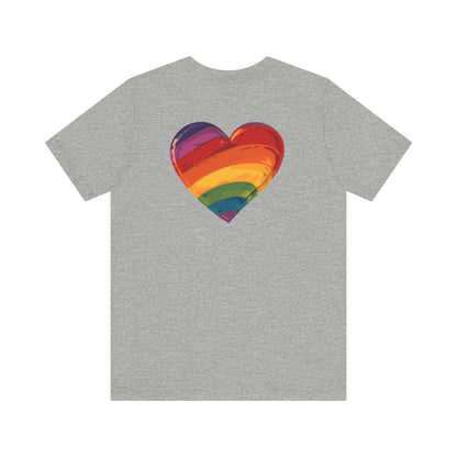 Cartoon Rainbow Heart - Heart - Side Print - Unisex T-Shirt - T-Shirt - The Lucky Wombat