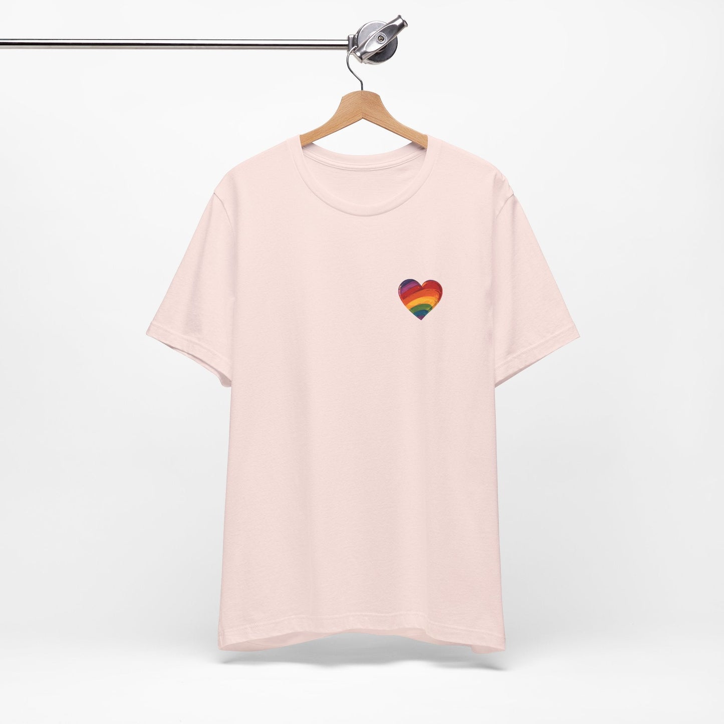 Cartoon Rainbow Heart - Heart - Side Print - Unisex T-Shirt - T-Shirt - The Lucky Wombat