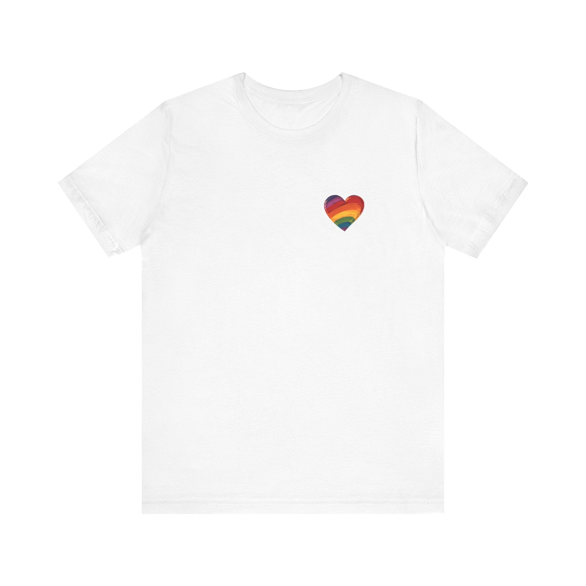 Cartoon Rainbow Heart - Heart - Side Print - Unisex T-Shirt - T-Shirt - The Lucky Wombat